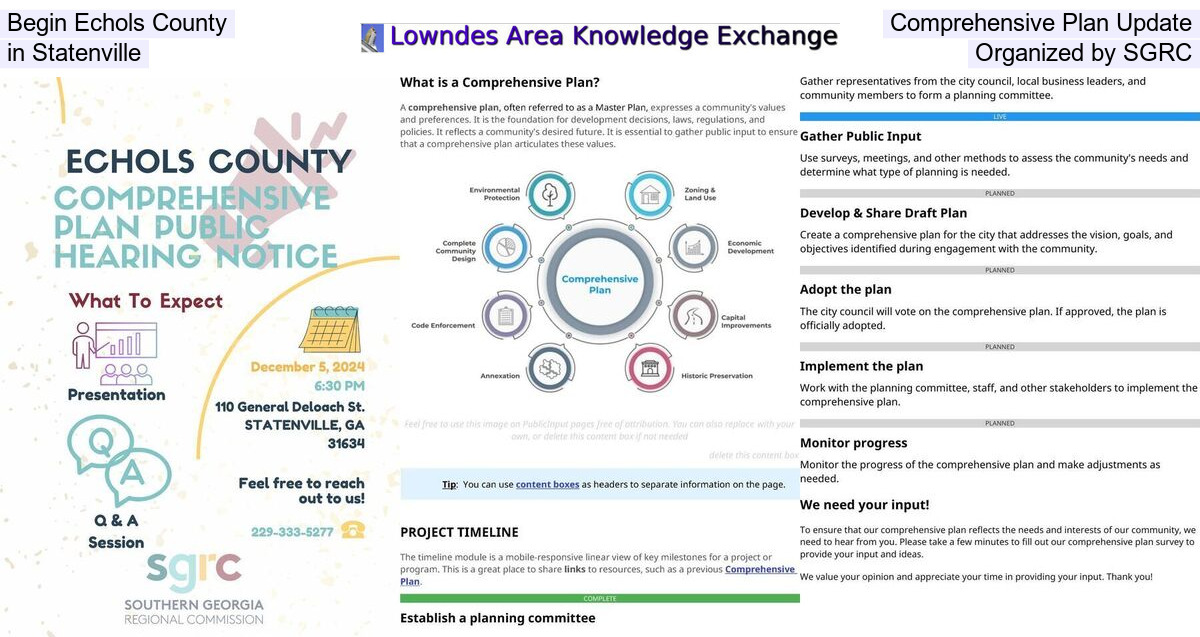 Begin Echols County Comprehensive Plan Update in Statenville, organized by SGRC