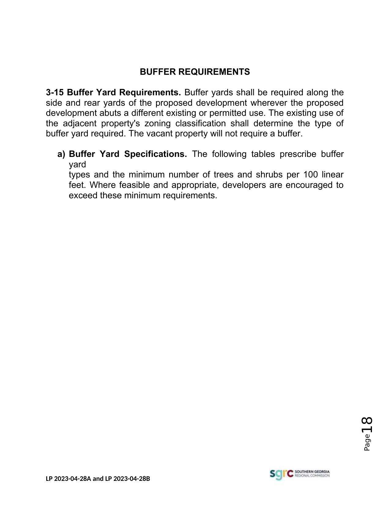 BUFFER REQUIREMENTS