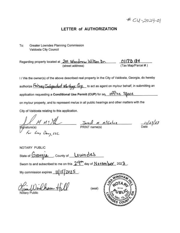 LETTER of AUTHORIZATION