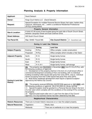 [Planning Analysis & Property Information]