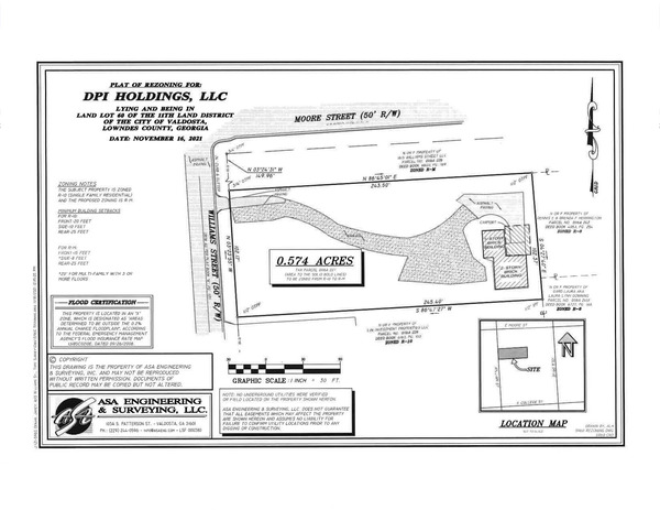 Plat of rezoning for DPI Holdings, LLC