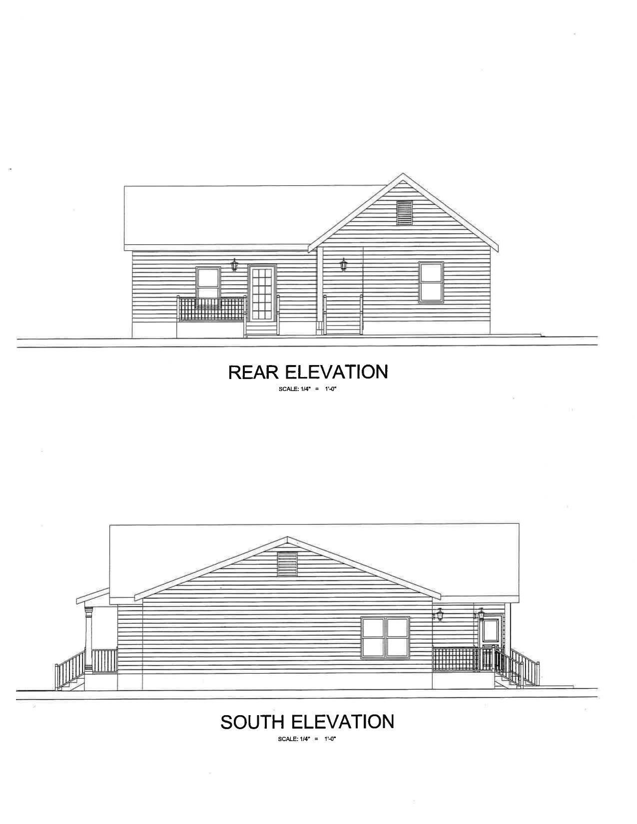 Rear Elevation, South Elevation