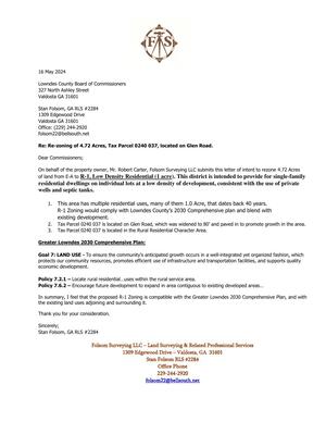 [Letter of Intent from Stan Folsom]