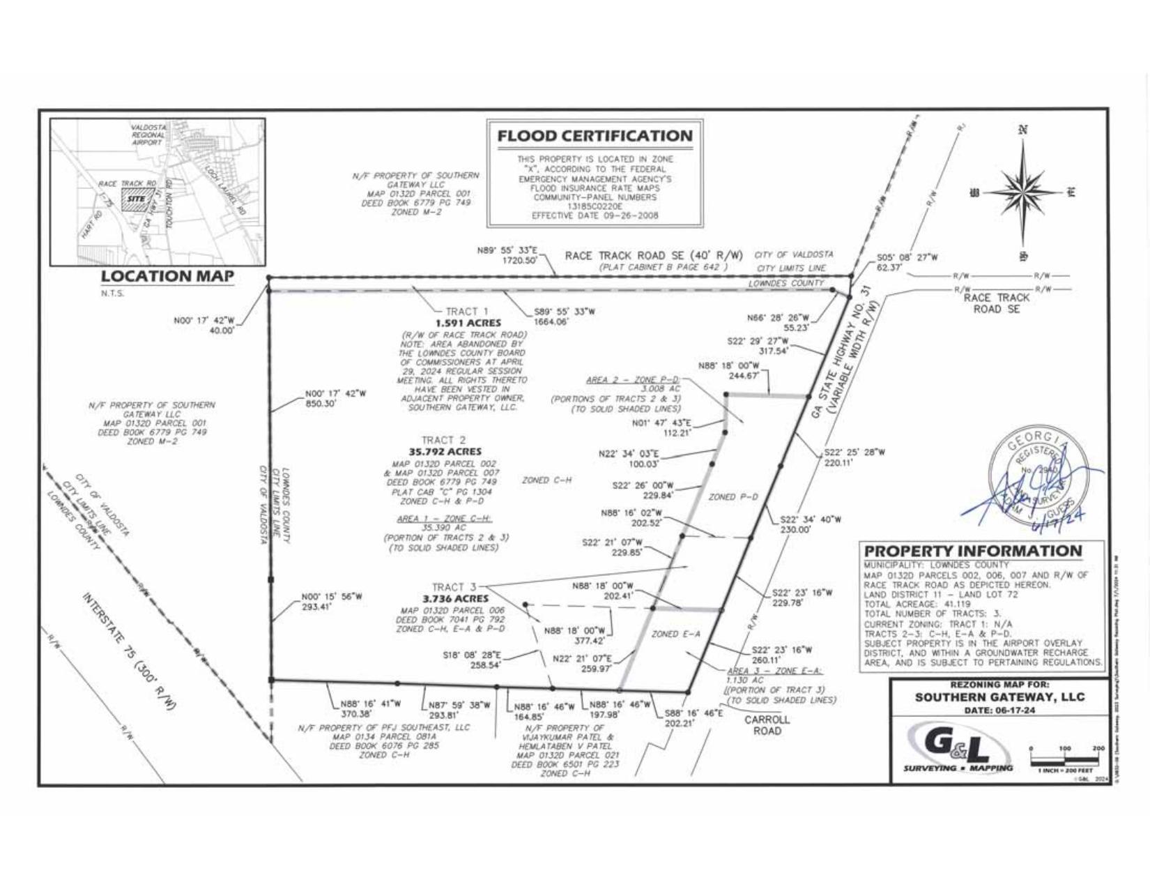 Rezoning Map for Southern Gateway LLC 2024-06-17