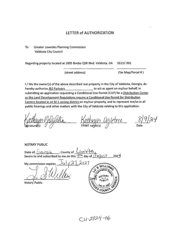 LETTER of AUTHORIZATION