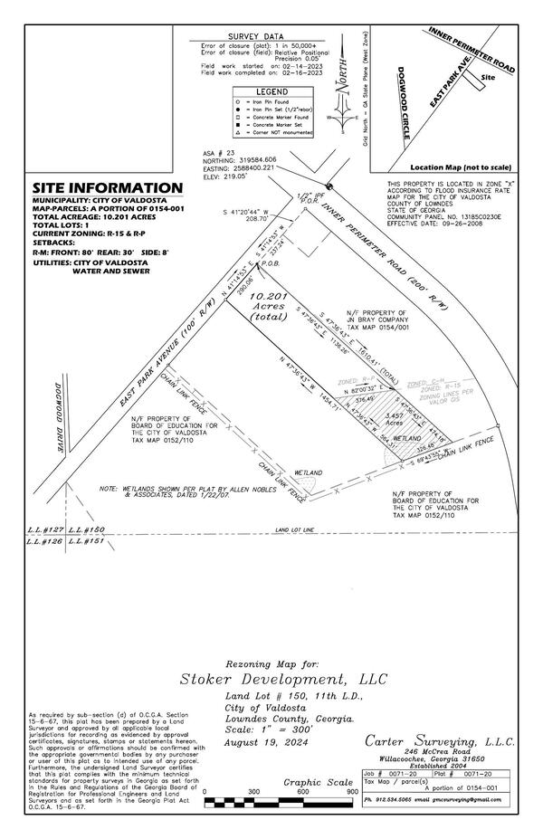 Rezoning Map for: Stoker Development, LLC