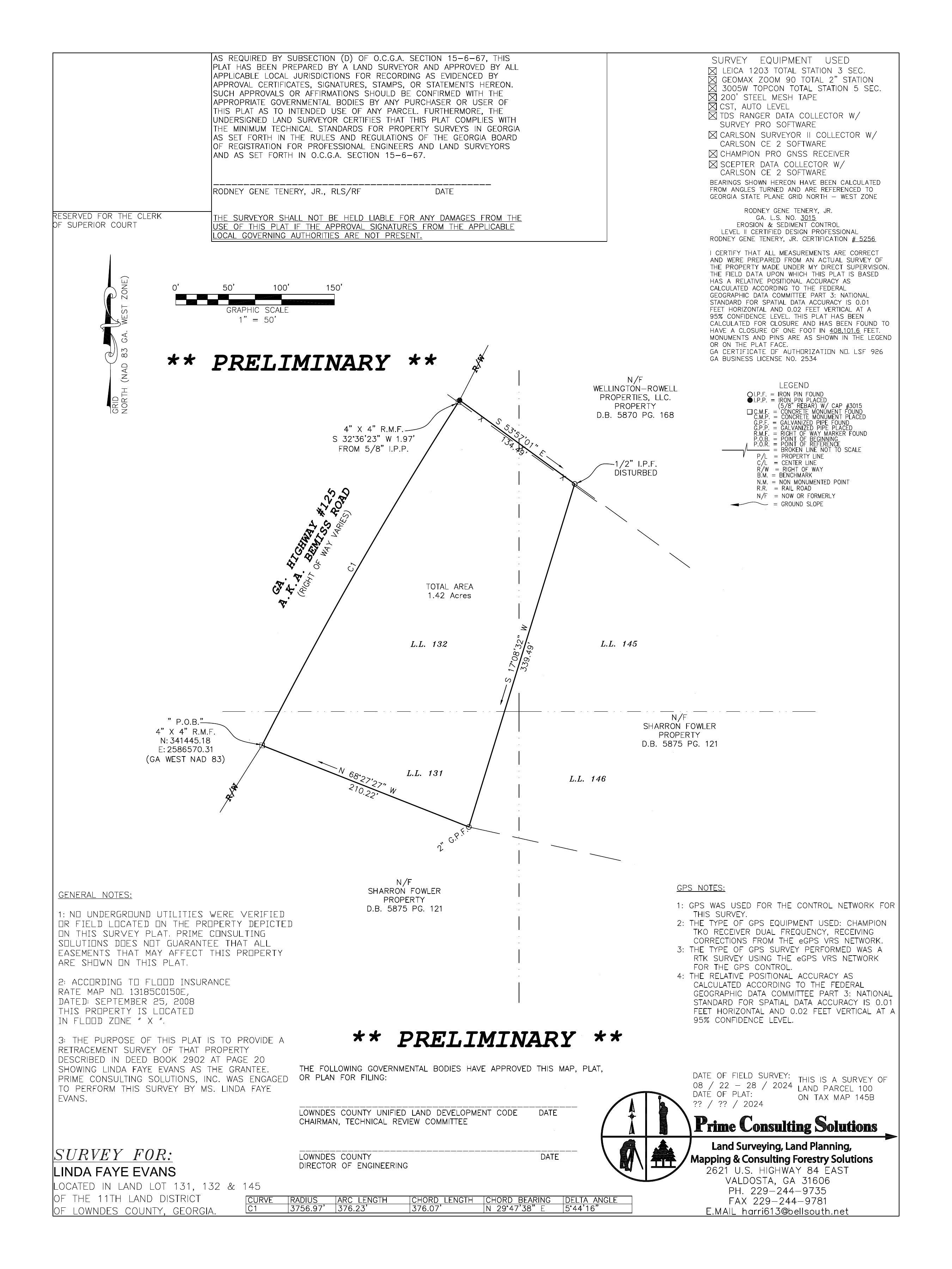 SURVEY for Linda Faye Evans