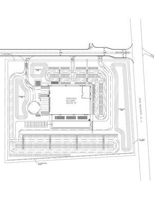 [Map with proposed building]