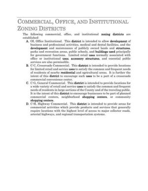 [COMMERCIAL, OFFICE, AND INSTITUTIONAL ZONING DISTRICTS]