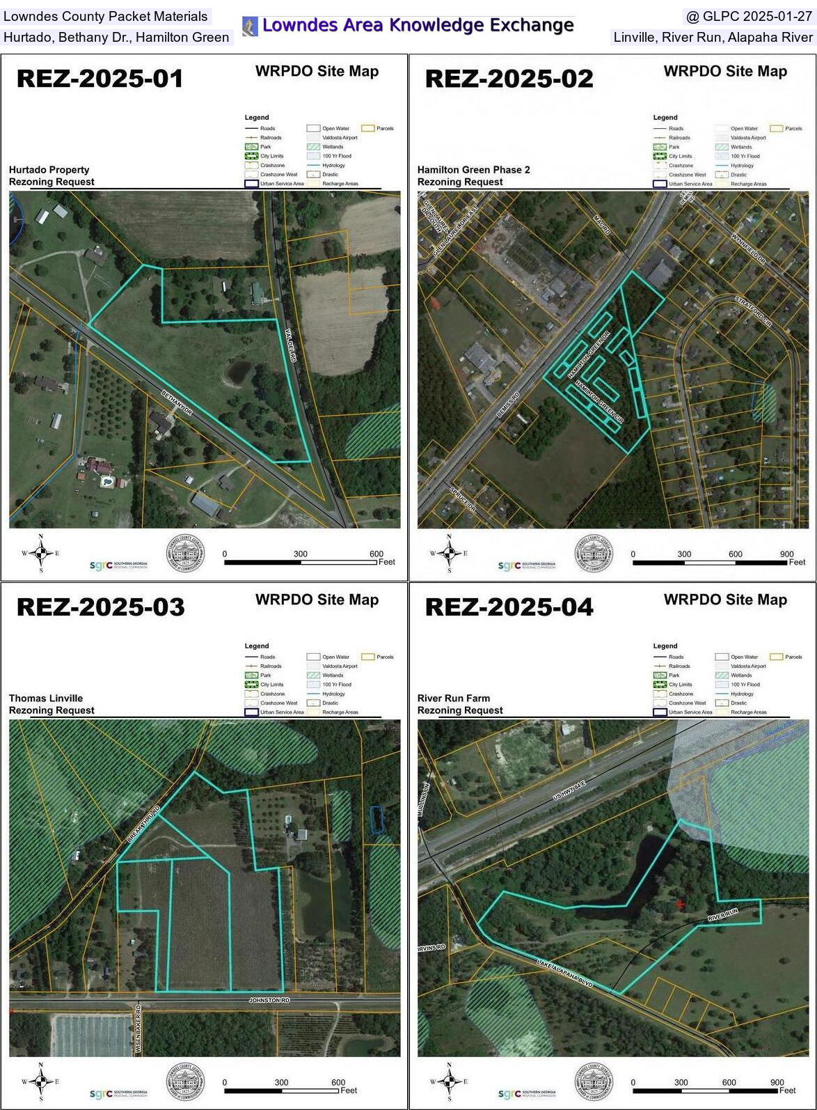 Collage: Lowndes County Rezonings, Packet @ GLPC 2025-01-27