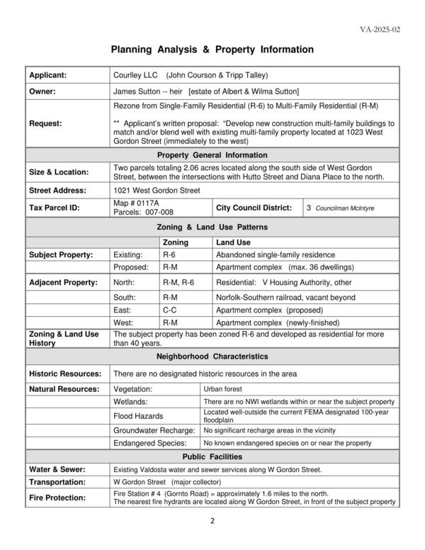 [Planning Analysis & Property Information]