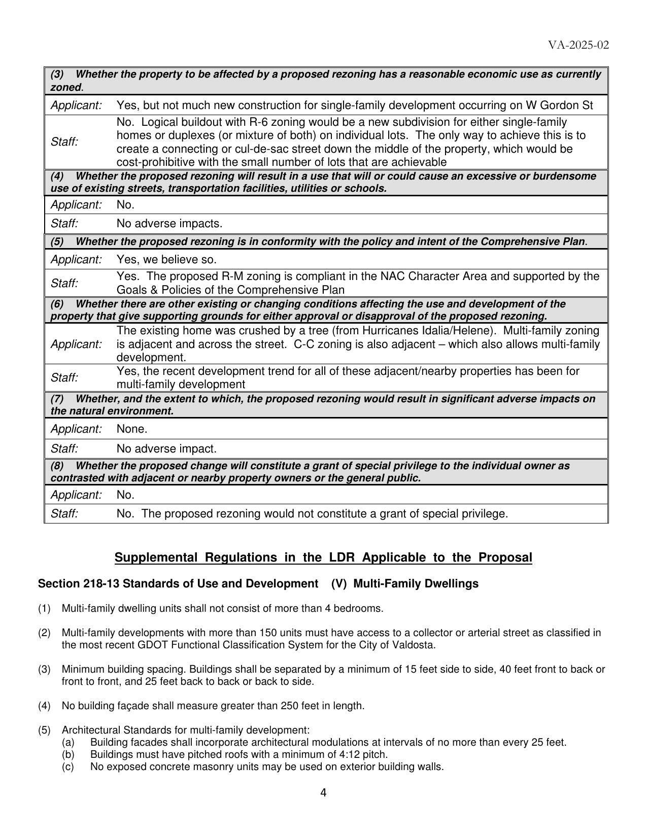 Supplemental Regulations in the LDR Applicable to the Proposal