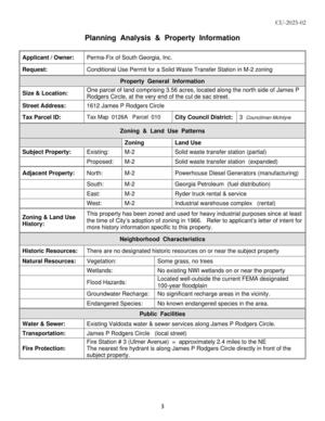 [Planning Analysis & Property Information]