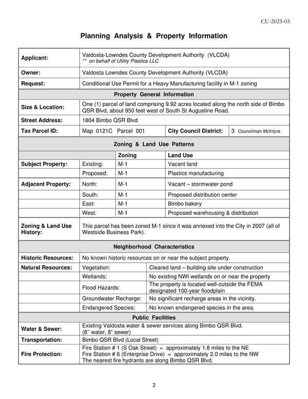 Planning Analysis & Property Information