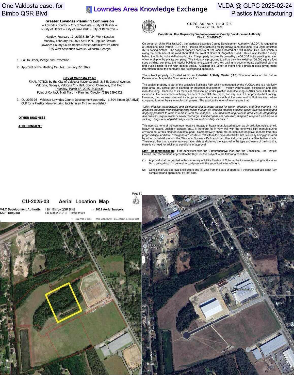 [One Valdosta case, for VLDA @ GLPC 2025-02-24, Bimbo QSR Blvd, Plastics Manufacturing]