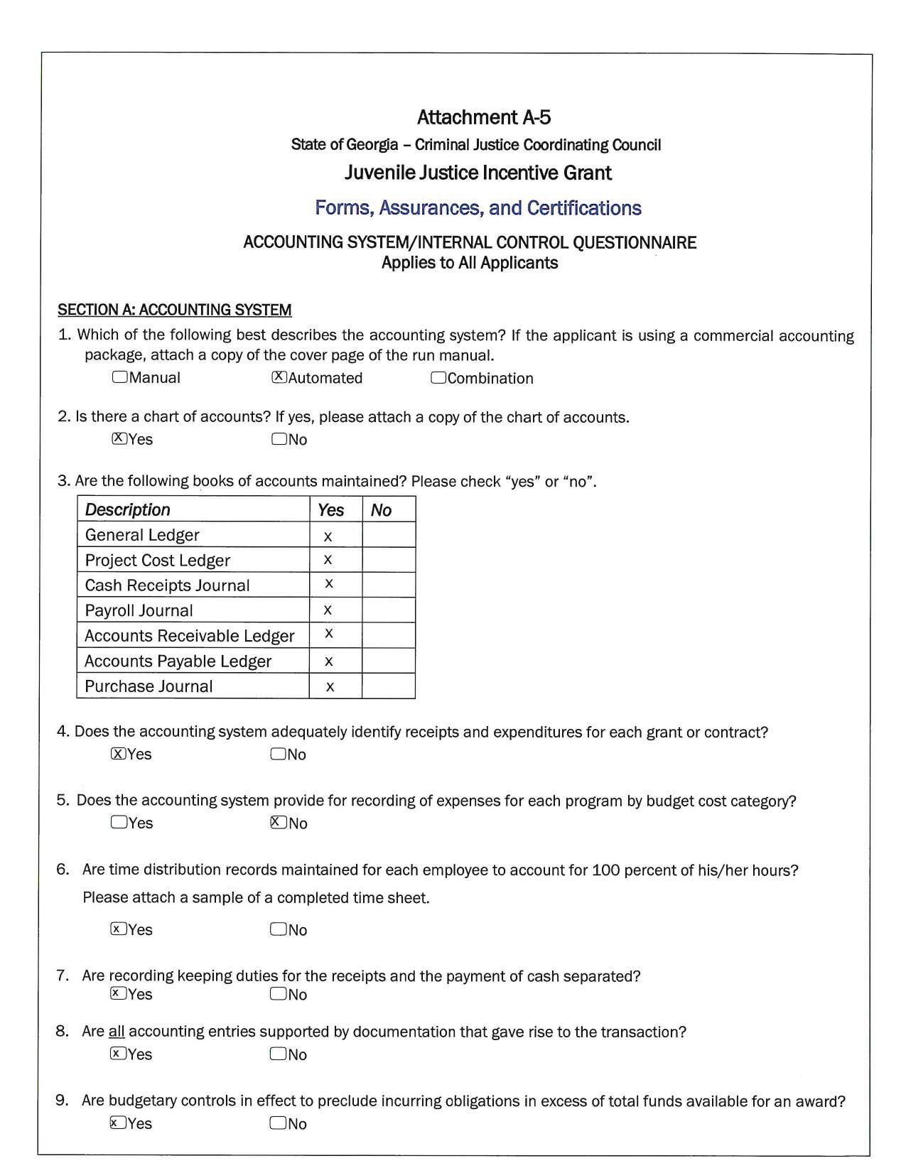 Accounting Questionnaire