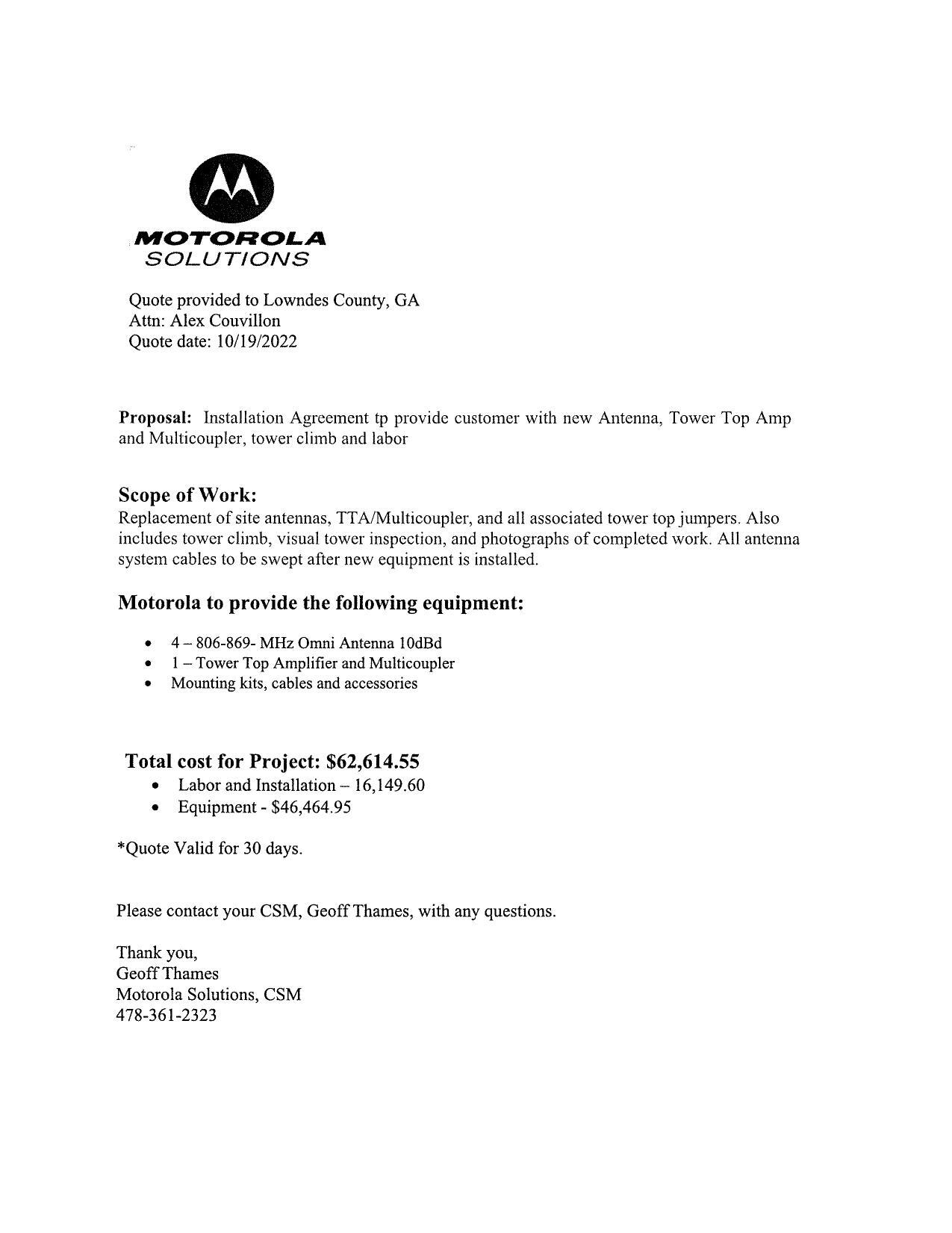Proposal by Motorola Solutions