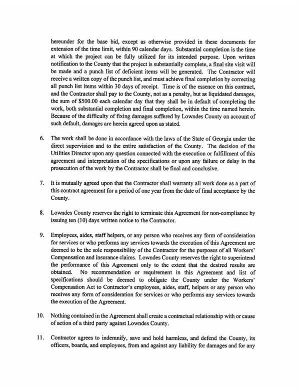 issuing ten (10) days written notice to the Contractor.