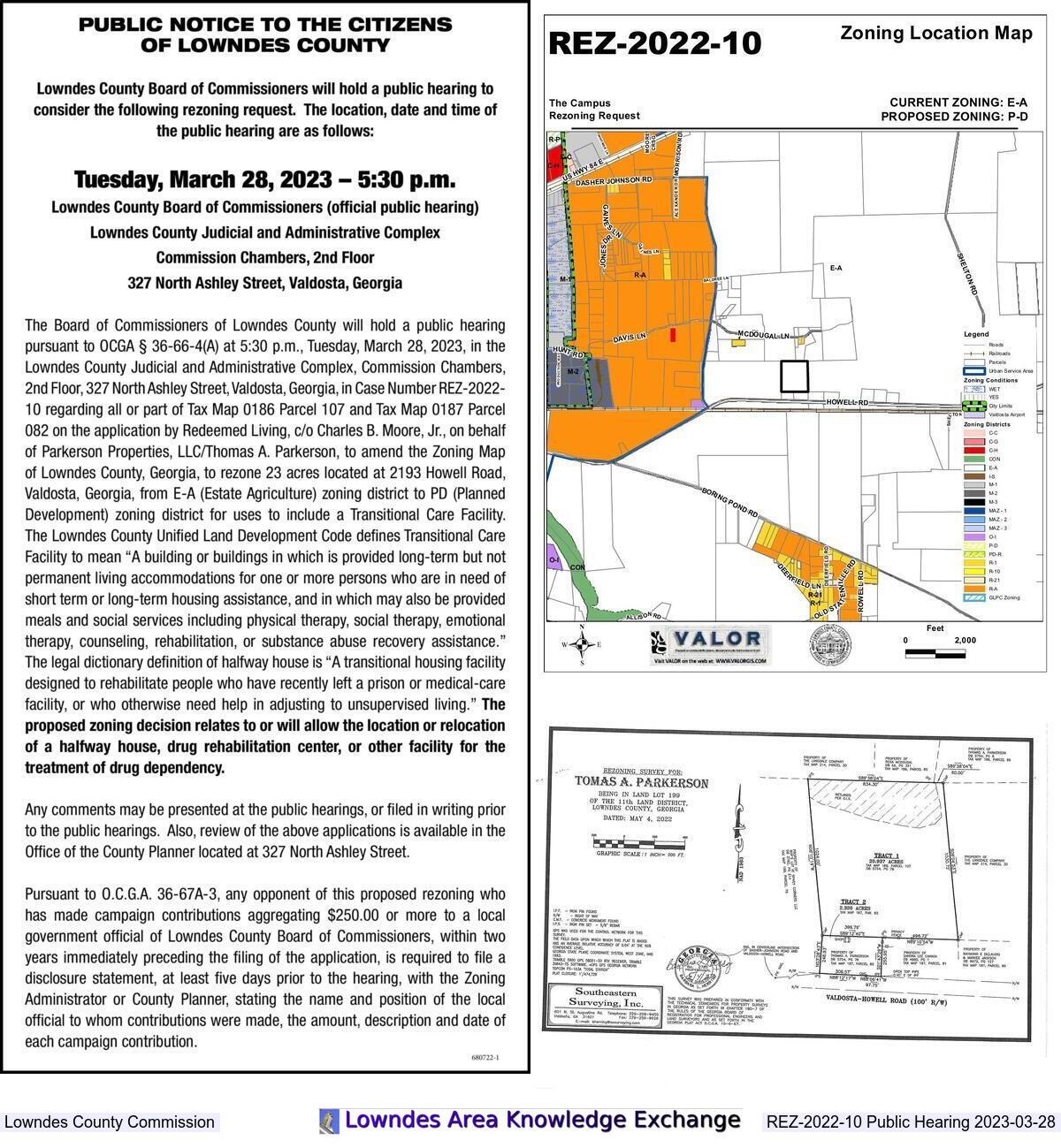 Second Public Re-Hearing, Zoning Location Map