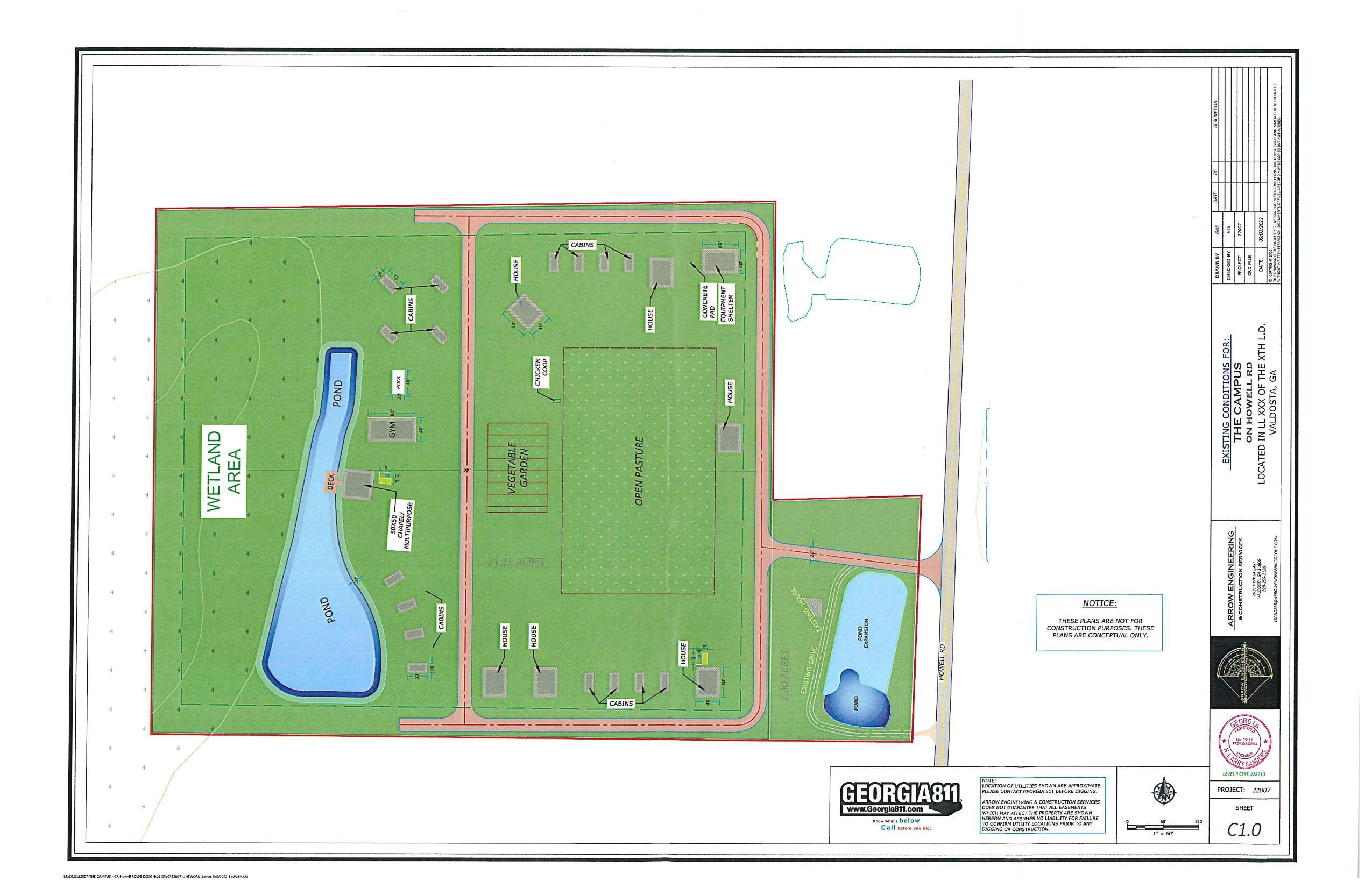 Campus map with Wetland Area