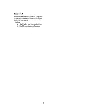 [Exhibit A: List of Model Evidence-Based Programs, Scope of Services and Case Rates Program, Referrals and Intake Staffing]