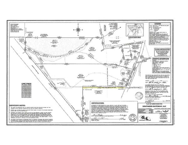 PLAT OF SUBDIVISION FOR: Southern Gateway, LLC