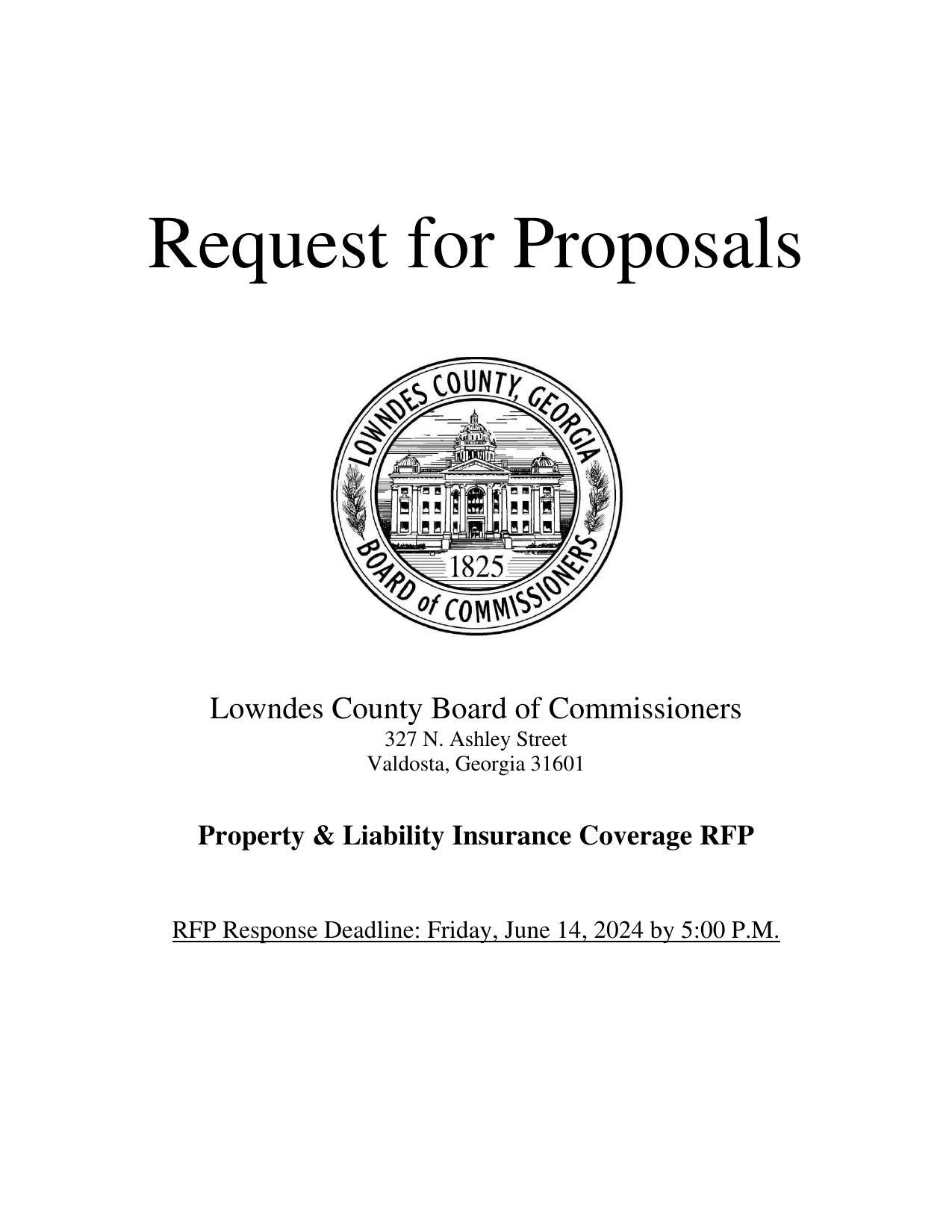 Property & Liability Insurance Coverage RFP