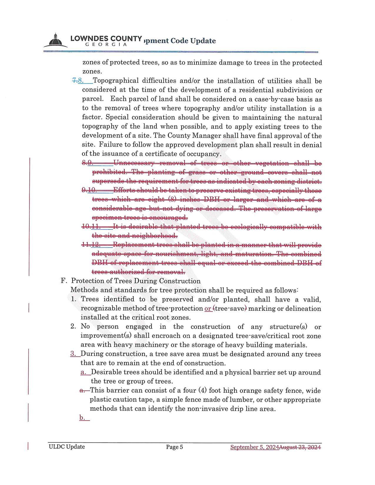 F. Protection of Trees During Construction