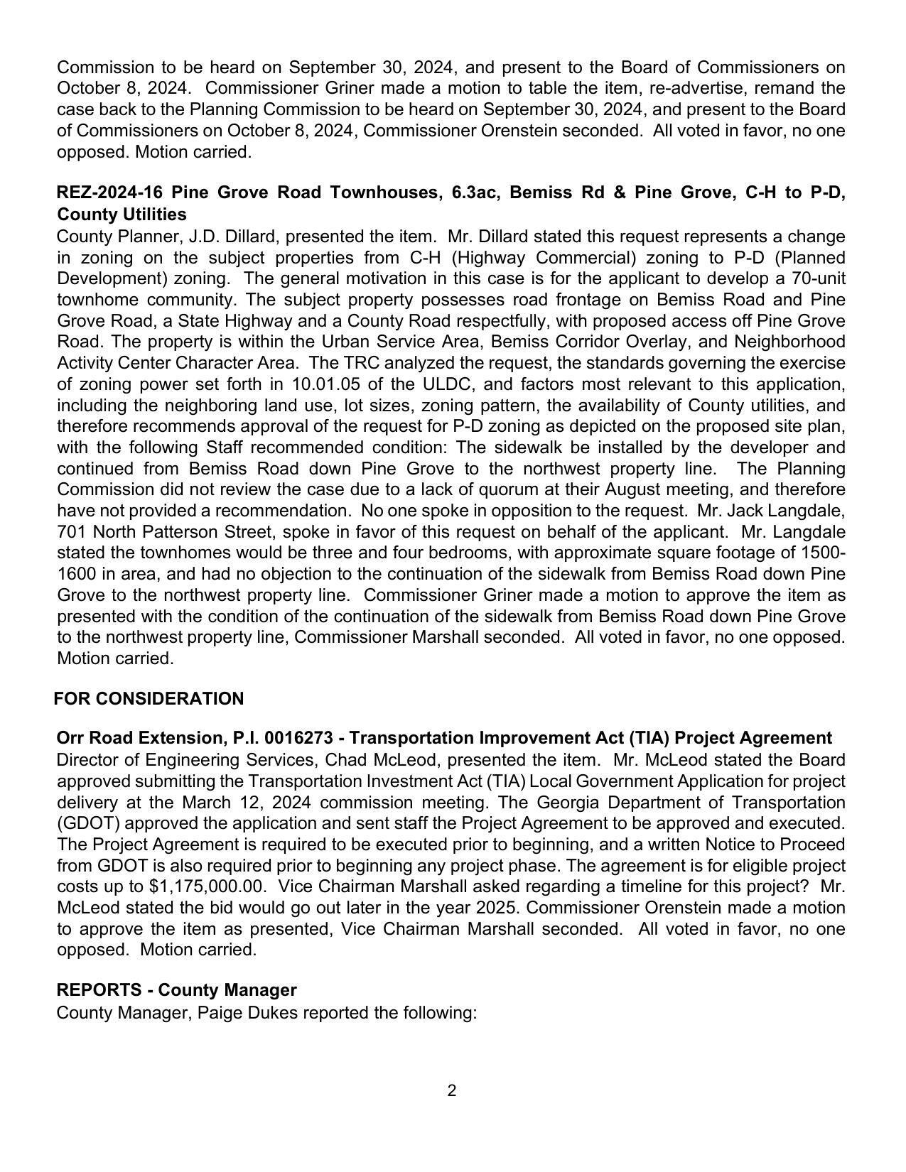 Orr Road Extension, P.I. 0016273 - Transportation Improvement Act (TIA) Project Agreement