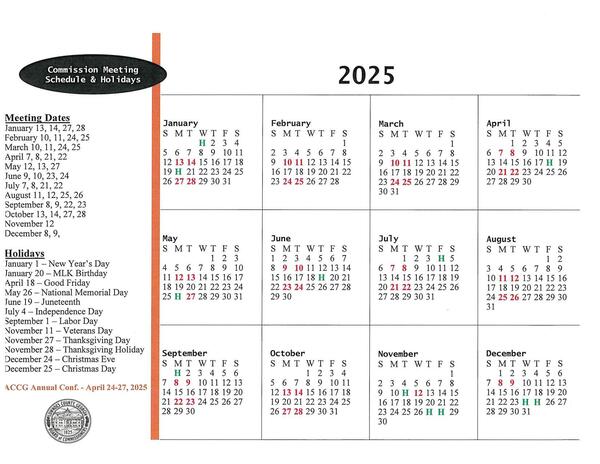 2025 LCC Meeting Calendar