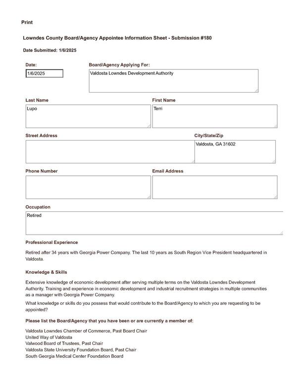 Terri Lupo application