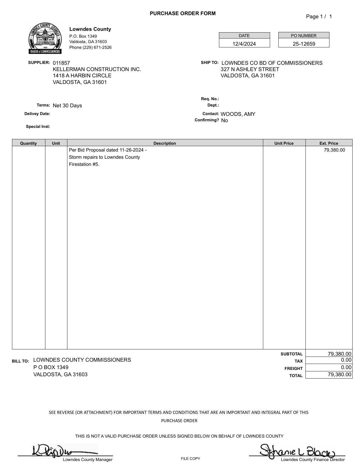 PURCHASE ORDER FORM