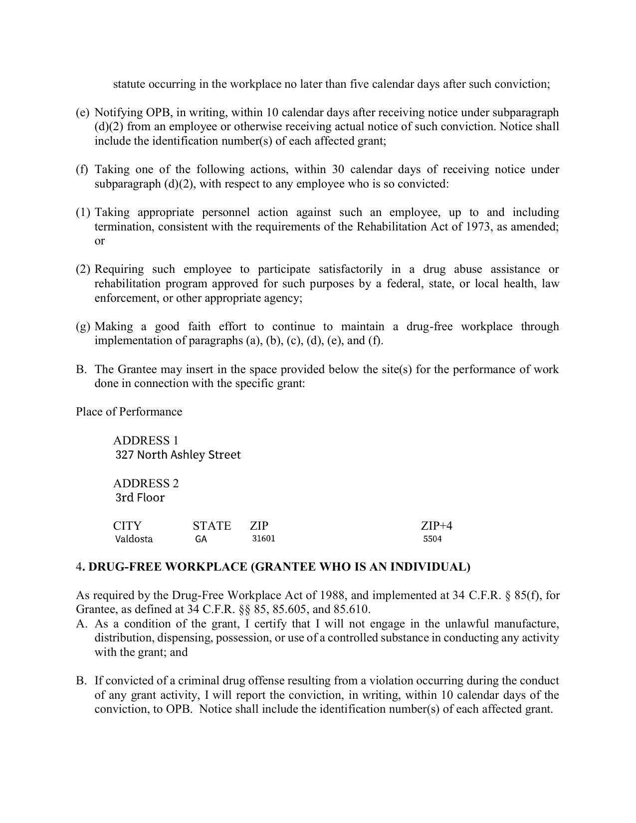 (e) Notifying OPB, in writing, within 10 calendar days after receiving notice under subparagraph