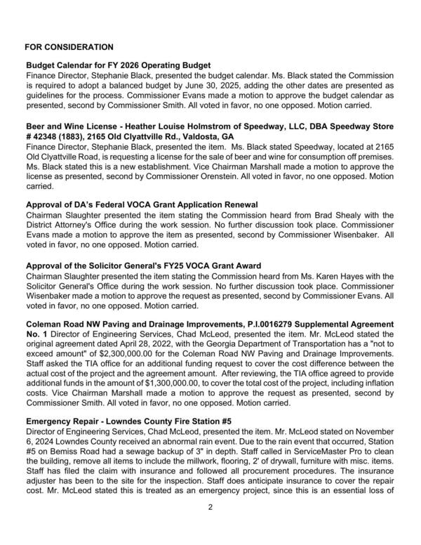 Coleman Road NW Paving and Drainage Improvements, P.I.0016279 Supplemental Agreement