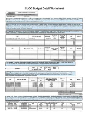 [CJCC Budget Detail Worksheet]