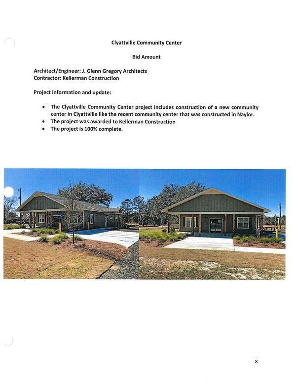 Clyattville Community Center Bid Amount ?