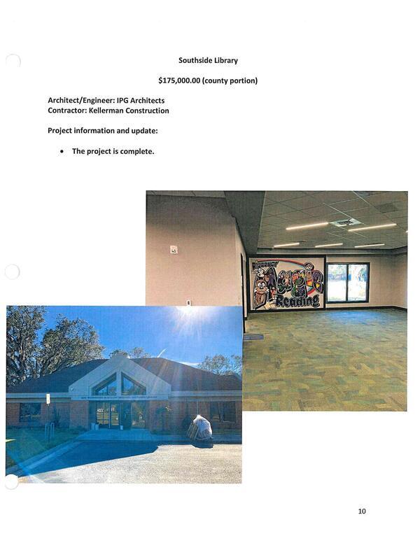 Southside Library $175,000.00 (county portion)