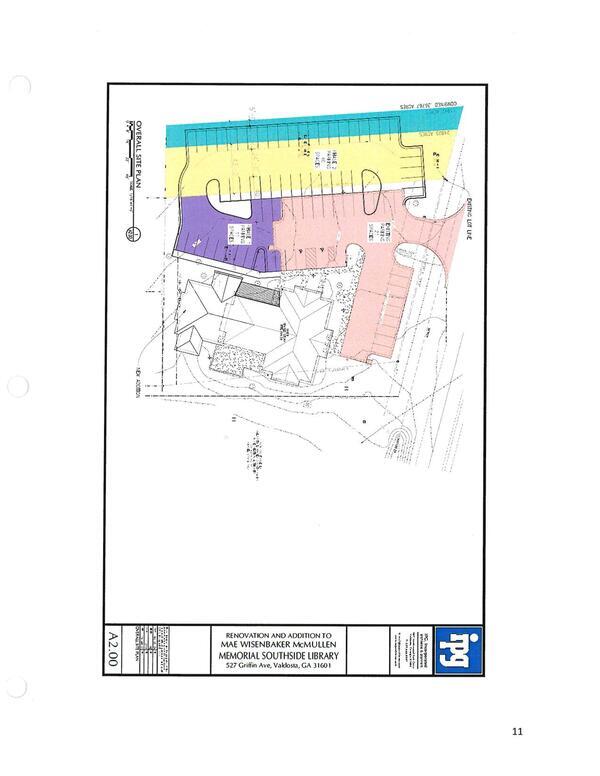 Overall Site Plan: RENOVATION AND ADDITION TO MAE WISENBAKER McMULLEN MEMORIAL SOUTHSIDE LIBRARY, 527 Griffin Ave, Valdosta, GA 31601