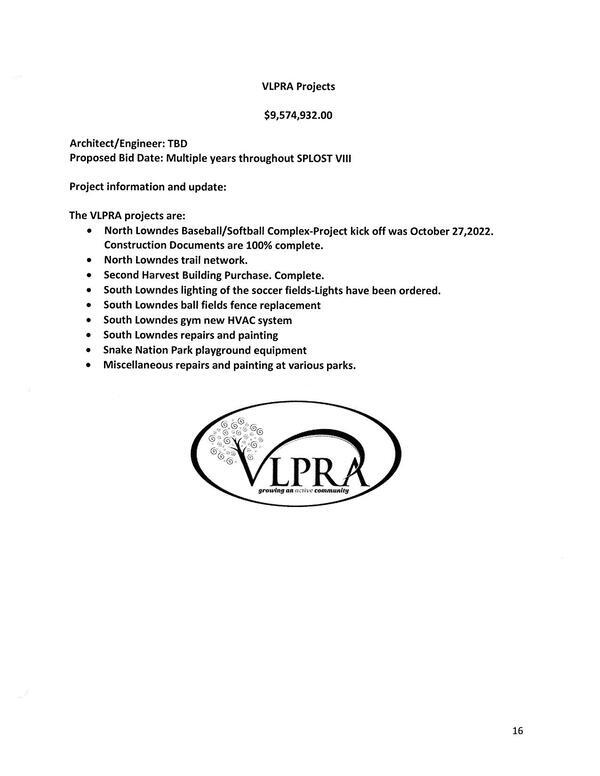 [VLPRA Projects $9,574,932.00]