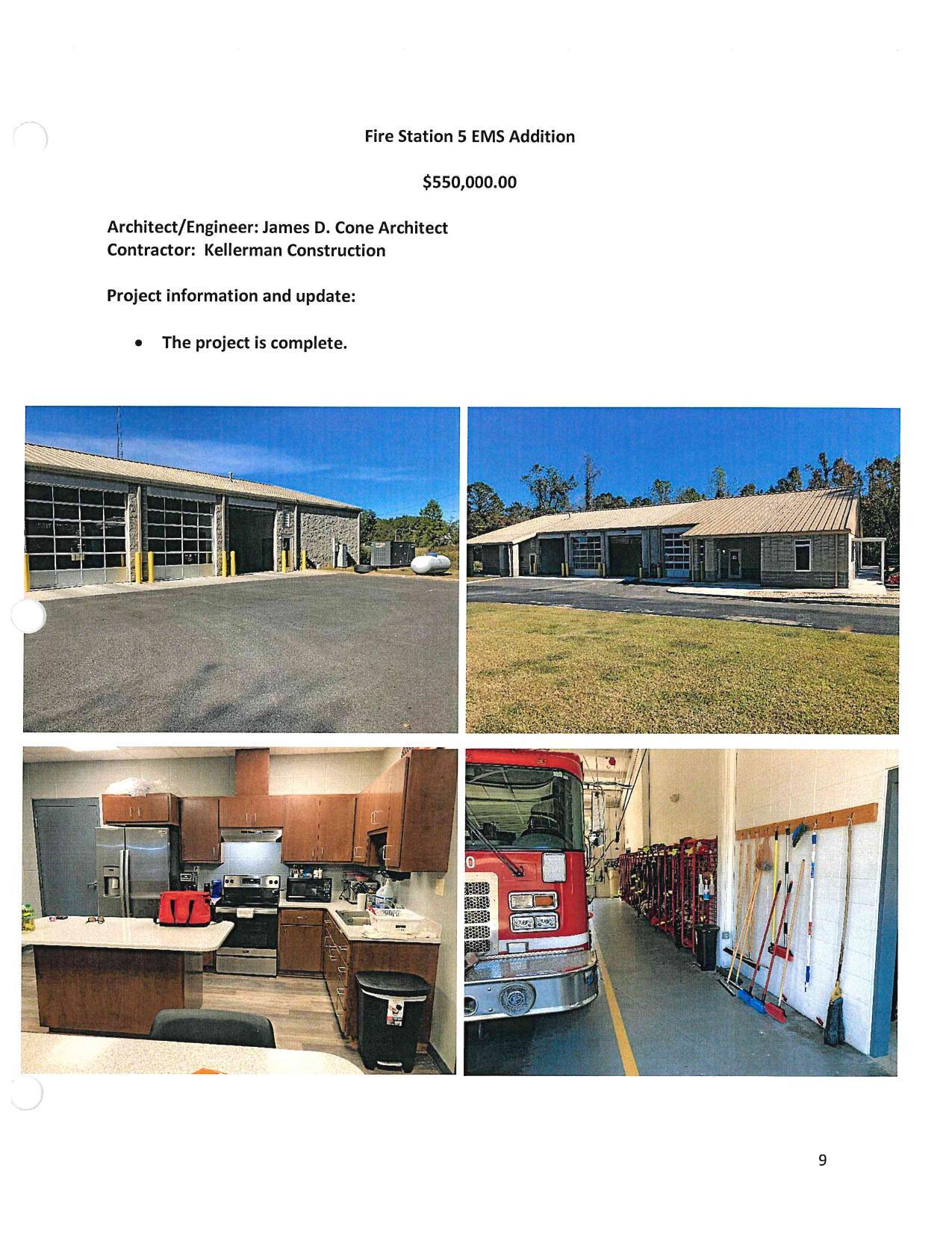 Fire Station 5 EMS Addition $550,000.00