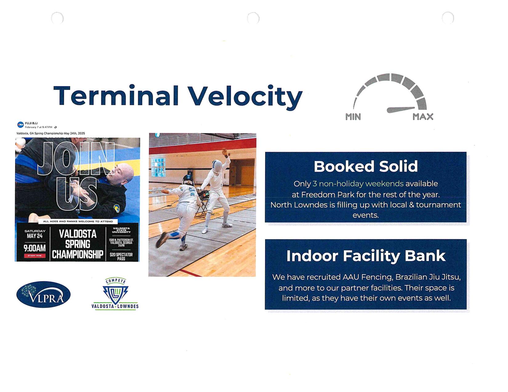 Terminal Velocity, Booked Solid