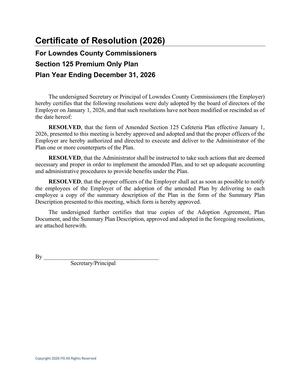 [Certificate of Resolution (2026)]