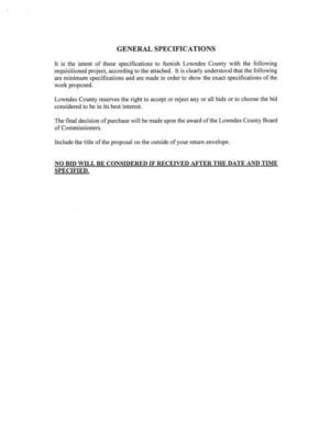 [GENERAL SPECIFICATIONS]