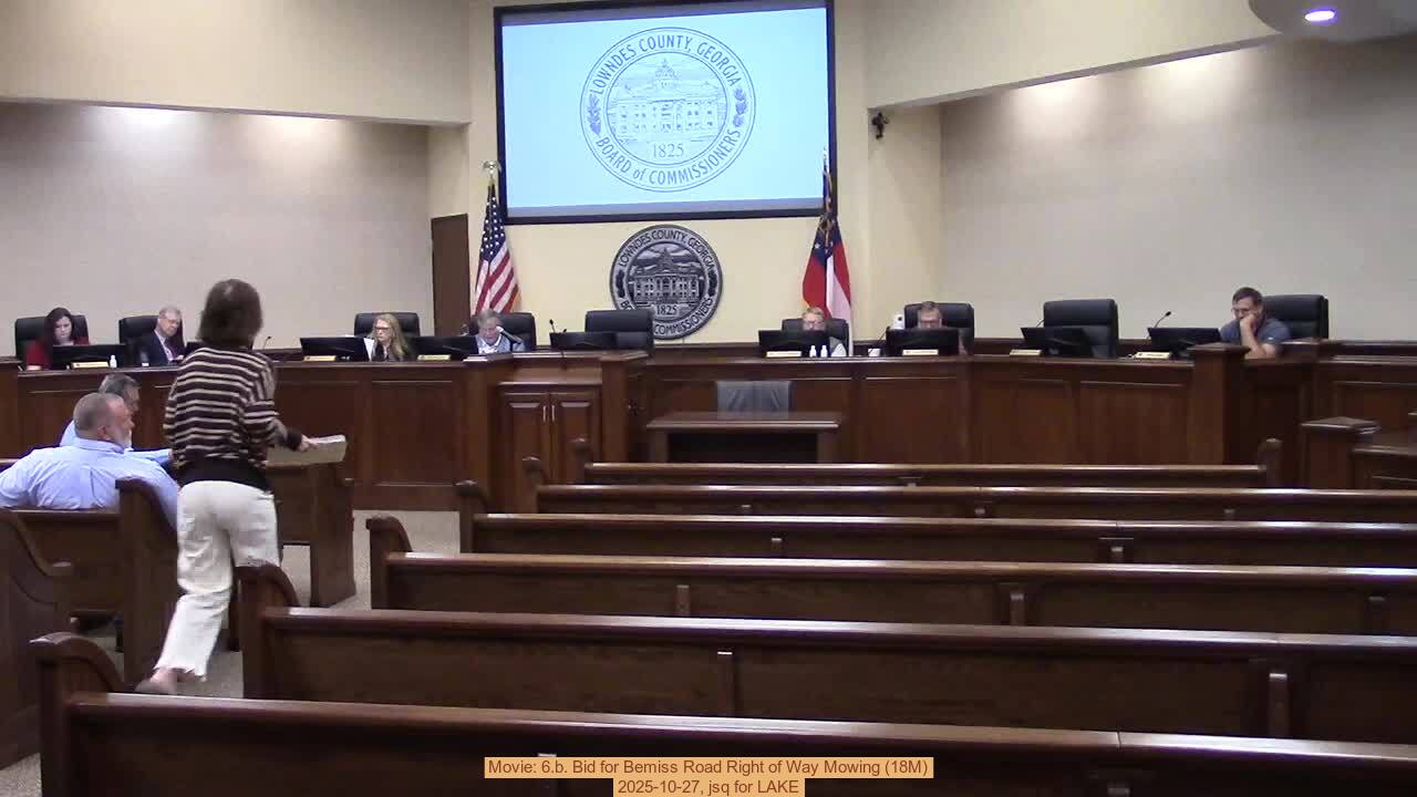 Movie: 6.b. Bid for Bemiss Road Right of Way Mowing (18M), 2025-10-27, jsq for LAKE