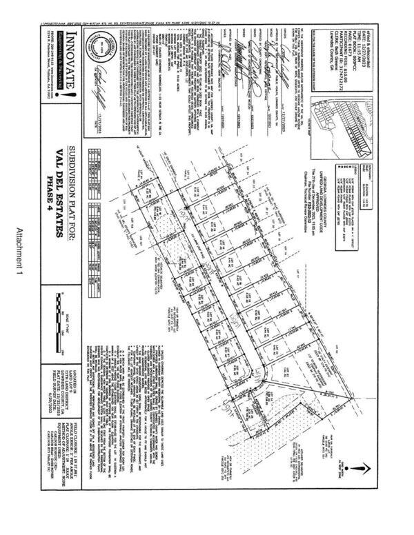 Map: Subdivision Plat for Val Del Estates Phase 4
