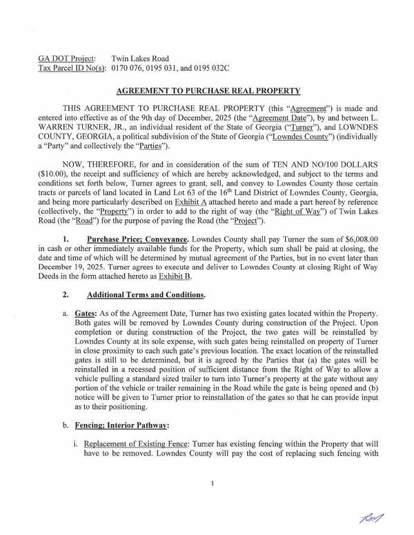 THIS AGREEMENT TO PURCHASE REAL PROPERTY (this “Agreement”) is made and