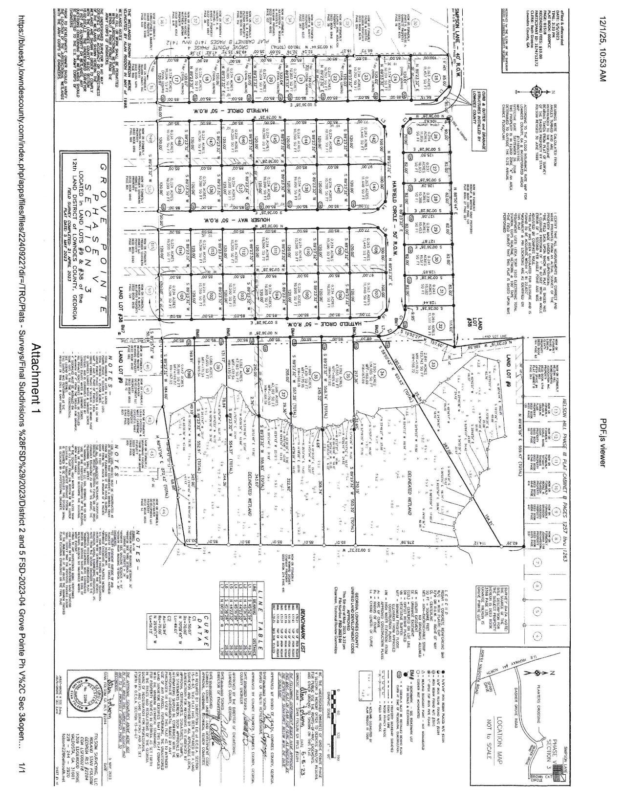 Map: Grove Pointe Phase V Section 3