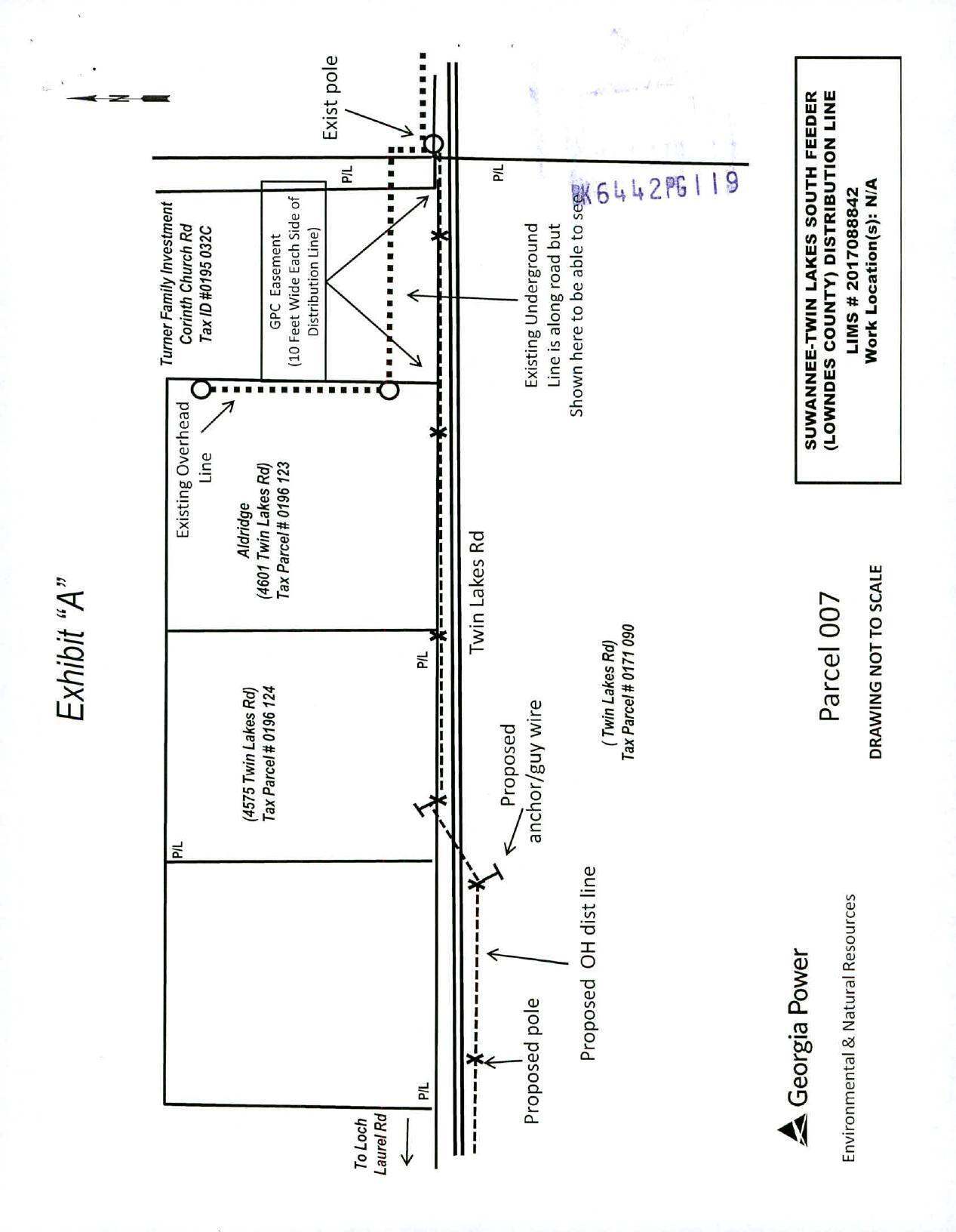 Map: Power line easement along Twin Lakes Road