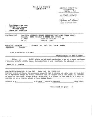 [Permit to Cut or Trim Trees for Michael Hurst Distribution Line (Lake Park)]