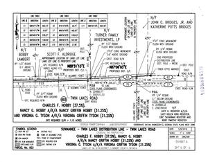 [Map: Suwannee - Twin Lakes Distribution Line, Twin Lakes Road, Hobby and Tyson property (4 of 4)]